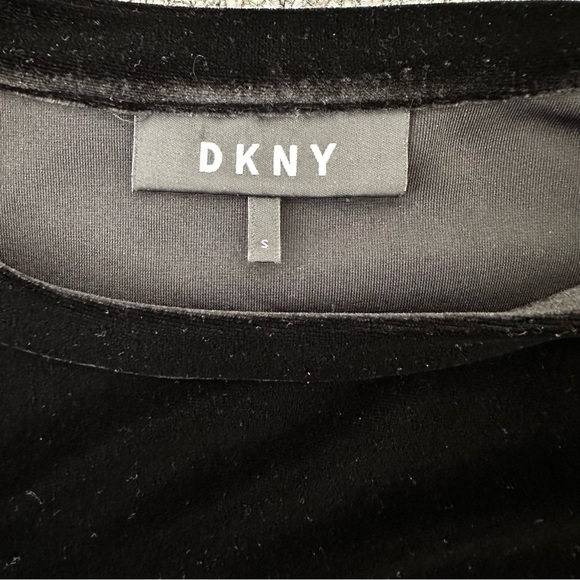 Dkny Women's Velvet Bubble Sleeve Dress Sz S Black - Picture 5 of 8